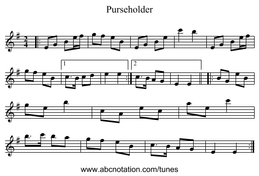 Purseholder - staff notation