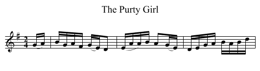 Purty Girl, The - staff notation