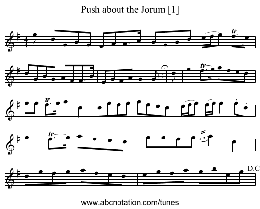 Push about the Jorum [1] - staff notation