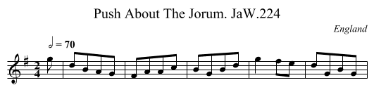 Push About The Jorum. JaW.224 - staff notation