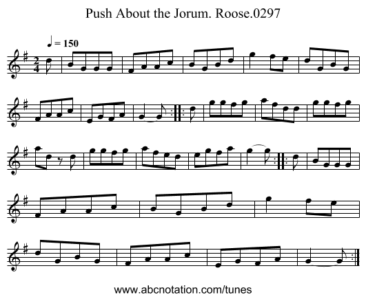 Push About the Jorum. Roose.0297 - staff notation