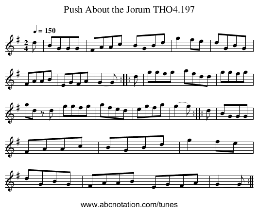 Push About the Jorum THO4.197 - staff notation