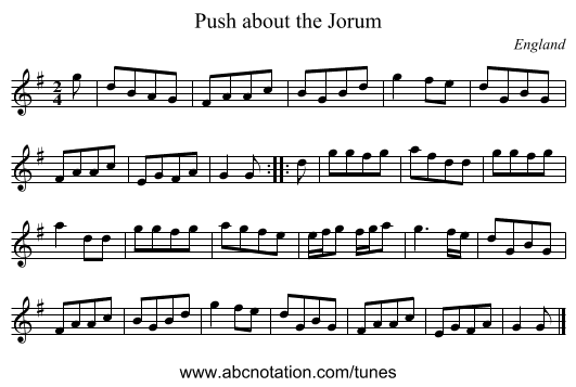 Push about the Jorum - staff notation