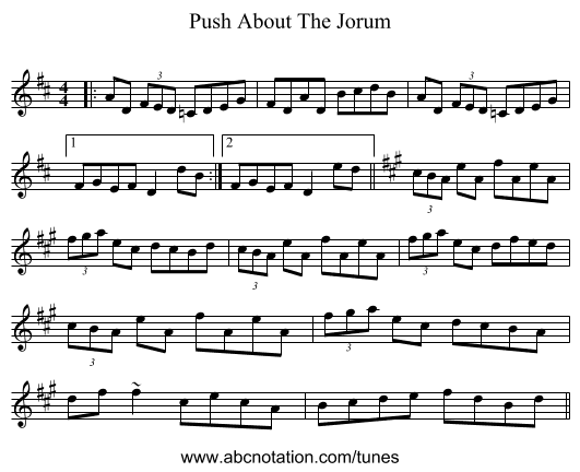 Push About The Jorum - staff notation