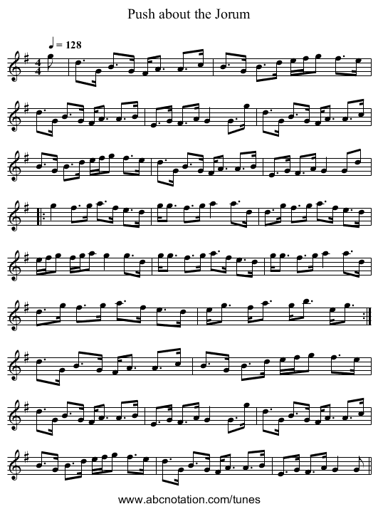 Push about the Jorum - staff notation