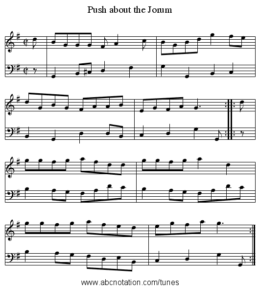 Push about the Jorum - staff notation
