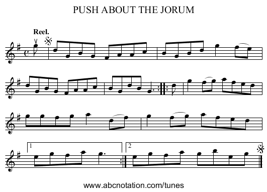 PUSH ABOUT THE JORUM - staff notation