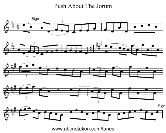 Push About The Jorum - staff notation