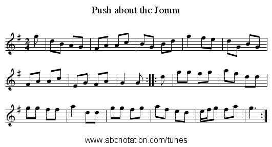 Push about the Jorum - staff notation