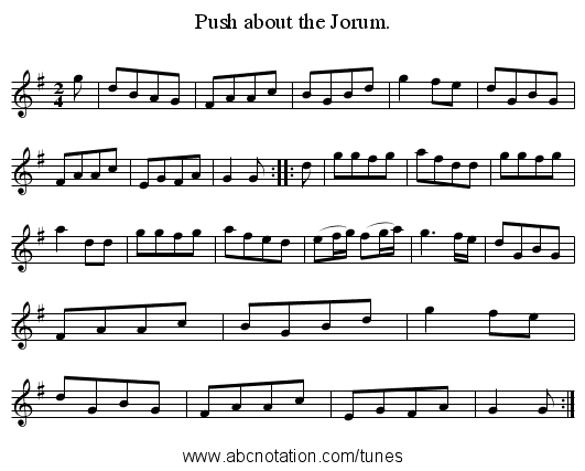 Push about the Jorum. - staff notation