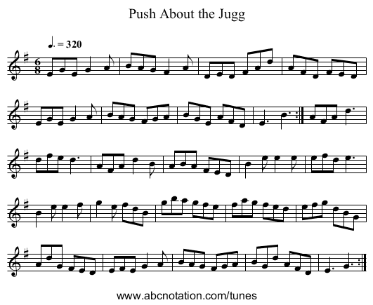 Push About the Jugg - staff notation