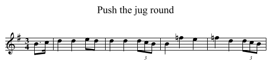 Push the jug round - staff notation
