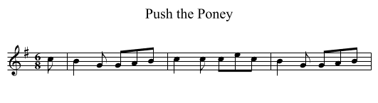 Push the Poney - staff notation