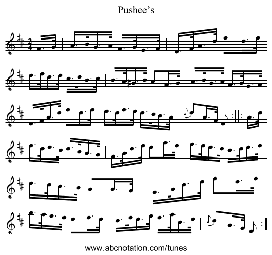 Pushee’s - staff notation
