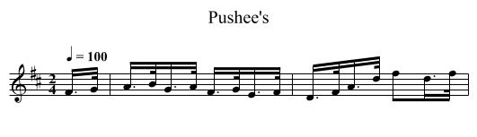 Pushee's - staff notation