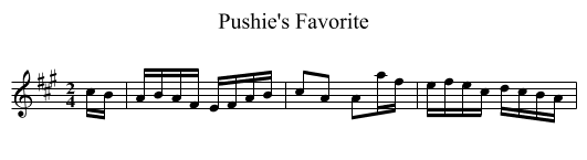 Pushie's Favorite - staff notation