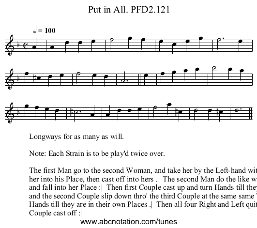 Put in All. PFD2.121 - staff notation