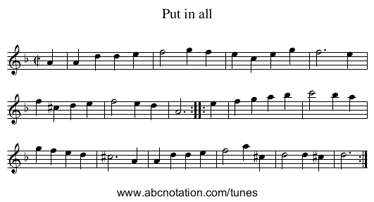 Put in all - staff notation