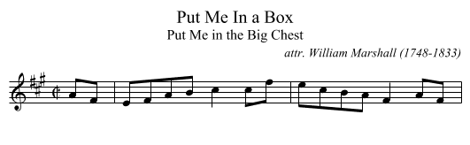 Put Me In a Box - staff notation