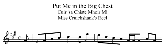 Put Me in the Big Chest - staff notation