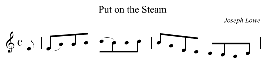 Put on the Steam - staff notation