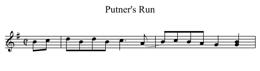 Putner's Run - staff notation
