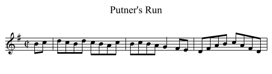 Putner's Run - staff notation