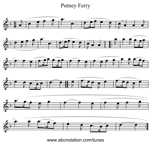 Putney Ferry - staff notation