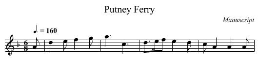 Putney Ferry - staff notation