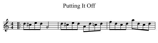 Putting It Off - staff notation