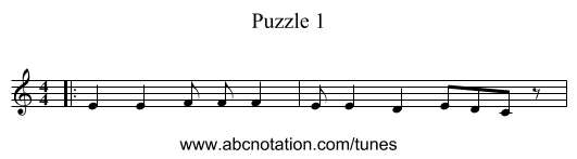Puzzle 1 - staff notation