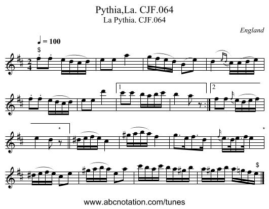 Pythia,La. CJF.064 - staff notation