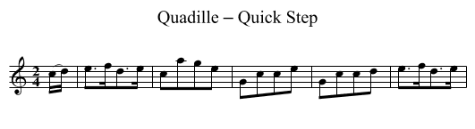 Quadille – Quick Step - staff notation