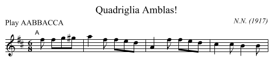 Quadriglia Amblas! - staff notation