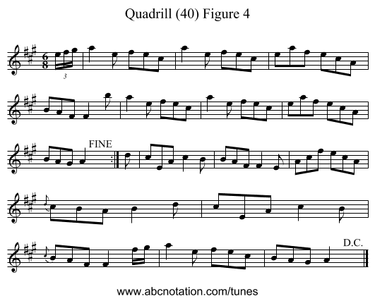 Quadrill (40) Figure 4 - staff notation