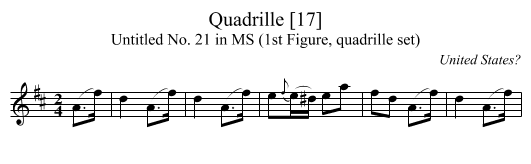 Quadrille [17] - staff notation