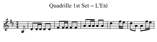 Quadrille 1st Set – L'Eté - staff notation