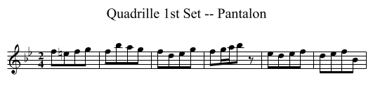 Quadrille 1st Set -- Pantalon - staff notation