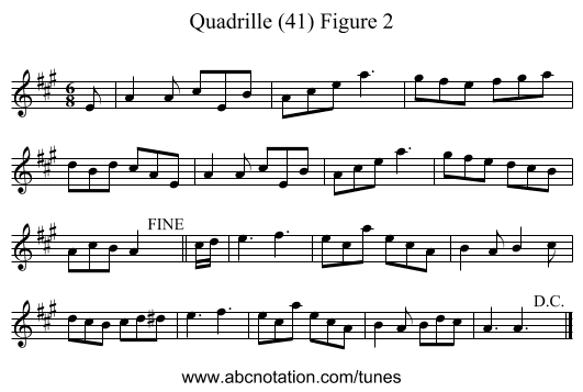 Quadrille (41) Figure 2 - staff notation