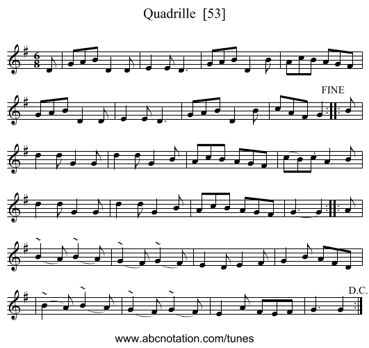 Quadrille  [53] - staff notation