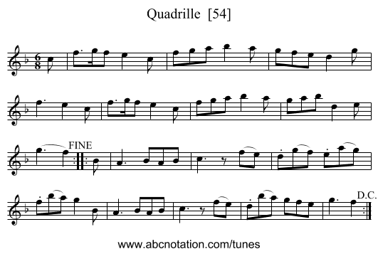 Quadrille  [54] - staff notation