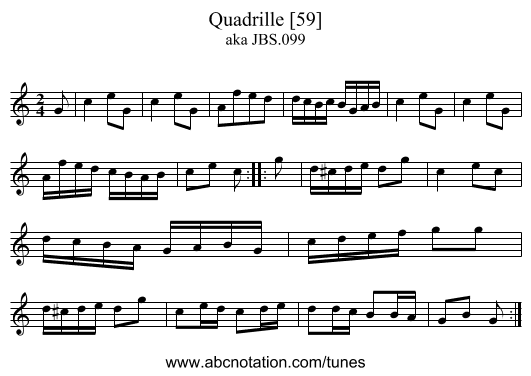 Quadrille [59] - staff notation