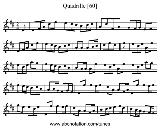 Quadrille [60] - staff notation