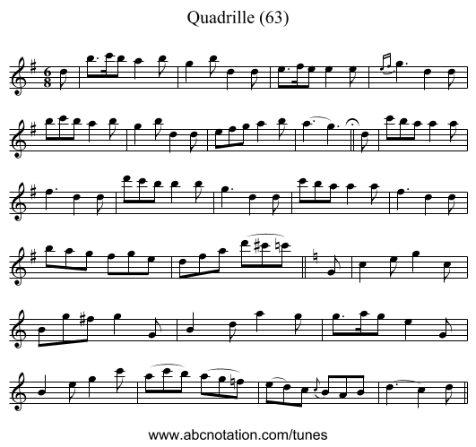 Quadrille (63) - staff notation