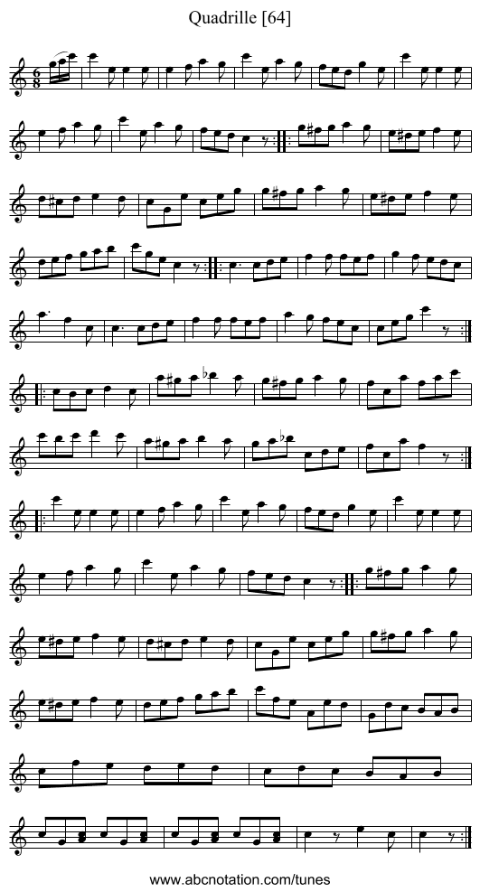 Quadrille [64] - staff notation