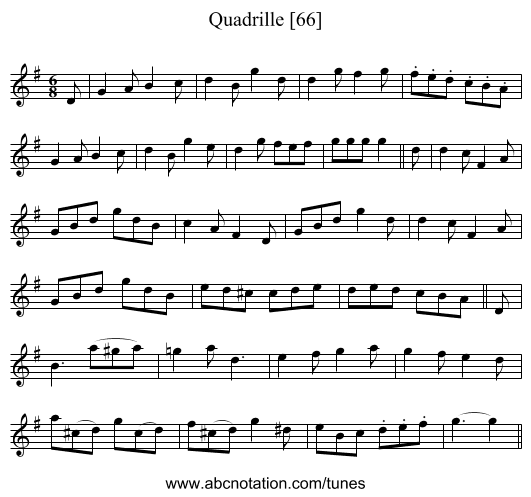 Quadrille [66] - staff notation