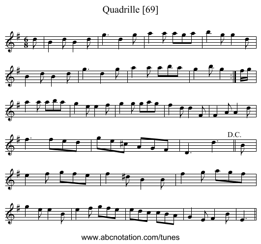 Quadrille [69] - staff notation