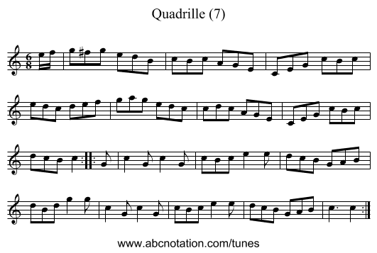 Quadrille (7) - staff notation
