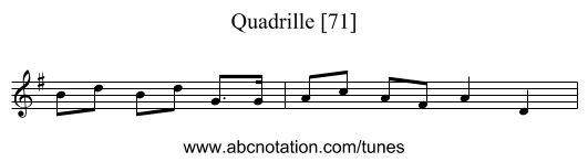 Quadrille [71] - staff notation
