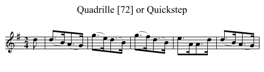 Quadrille [72] or Quickstep - staff notation
